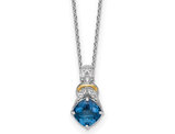 2.38Carat (ctw) London Blue Topaz Pendant Necklace in Sterling Silver with Chain