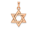 14K Rose Pink Gold Polished Star Of David Pendant (NO CHAIN)