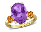 5.92 Carat (ctw) Amethyst and Citrine Ring in Yellow Plated Sterling Silver