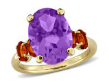 6.00 Carat (ctw) Amethyst and Madeira Orange Citrine Ring in Yellow Plated Sterling Silver
