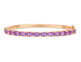 6.00 Carat (ctw) Amethyst Bangle Bracelet in Rose Plated Sterling Silver