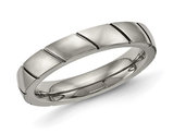 Men's 4mm Titanium Grooved Band Ring (4.00mm)