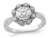 4/5 Carat (ctw D-E-F, VS1-VS2) Lab Grown Diamond Engagement Halo Ring in 14K White Gold