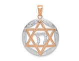 14K Rose and White Gold Star Of David Chai Pendant (NO CHAIN)