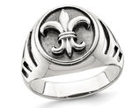 Men's Fleur De Lis Ring in Antiqued Sterling Silver