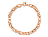 Ladies 14K Rose Gold Polished Link Bracelet (7.5 Inches)