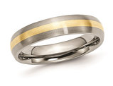 Men's or Ladies Titanium 5mm Yellow Plated Wedding Band Ring
