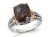 4.50 Carat (ctw) Smoky Quartz Ring in Antiqued Sterling Silver