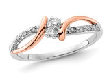 1/10 Carat (ctw) Diamond Promise Ring in 10K White Gold (SIZE 7)