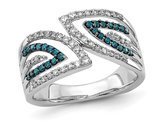 1/2 Carat (ctw) Blue Diamond Wedding Band Ring in 14K White Gold