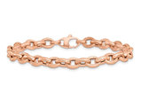 Ladies 14K Rose Gold Textured Link Bracelet (7.5 Inches)