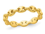 Ladies Yellow Plated Sterling Silver Mariner Link Band Ring