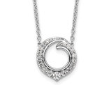 1/2 Carat (ctw) Diamond Circle Pendant Necklace in 14K White Gold with Chain