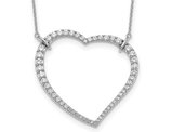 1.77 Carat (ctw VS-SI1, D-E-F) Lab-Grown Diamond Open Heart Pendant Necklace 14K White Gold with Chain