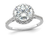 3.30 Carat (ctw G-H, VS-SI) Ceritfied Lab Grown Diamond Engagement Halo Ring in 14K White Gold