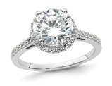 2.30 Carat (ctw G-H, VS-SI) Ceritfied Lab Grown Diamond Engagement Halo Ring in 14K White Gold