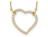 2/3 Carat (ctw VS, D-E-F) Lab-Grown Diamond Open Heart Pendant Necklace 14K Yellow Gold with Chain
