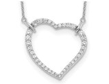 2/3 Carat (ctw VS, D-E-F) Lab-Grown Diamond Open Heart Pendant Necklace 14K White Gold with Chain
