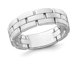Sterling Silver Polished Brick Ring Band (5.80mm Thick)