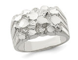 Mens Nugget Ring in Sterling Silver