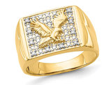 Mens 14K Yellow Gold Polished Eagle Ring (SIZE 10)
