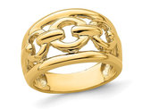 14K Yellow Gold Polished Link Chain Ring (SIZE 7)
