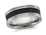 Men's Stainless Steel 8mm Stingray Inlay Wedding Band Ring