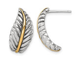 Sterling Silver Antiqued Feather Post Earrings