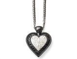 Black Titanium Heart Pendant Necklace with Chain (22 Inches)