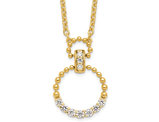 1/4 Carat (ctw) Lab-Grown Diamond Circle Pendant Necklace Pendant in 14K Yellow Gold with Chain