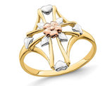 Ladies 14K Yellow Gold Polished Cross Ring