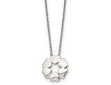 Stainless Steel Polished CIrcle Hearts Pendant Necklace with Chain (18.5 Inches)