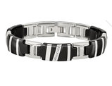 Men's Black Titanium Bracelet with Diamonds 1/10 Carat (ctw) 8.50 inches)