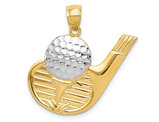 14K Yellow Gold Golf Club and Ball Charm Pendant (NO CHAIN)
