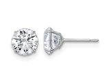 10K White Gold Sythentic Cubic Zirconia Solitaire Earrings (6mm)