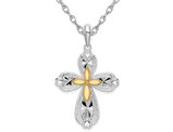 Sterling Silver Diamond-Cut Cross Pendant Necklace with Chain