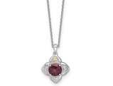 2.00 Carat (ctw) Garnet Pendant Necklace in Sterling Silver with Chain