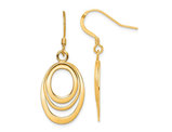 Triple Oval Dangle Earrings in Polished Yellow Plated Sterling Silver