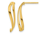 10K Yellow Gold Curve Dangle Earrings