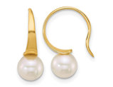 14K Yellow Gold Freshwater Cultured Pearl (6-7mm) Dangle Earrings