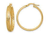 Greek Key Hoop Earrings in 14K Yellow Gold