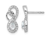 14K White Gold Infinity Dangle Earrings with Diamonds 1/2 Carat (ctw)