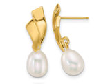 14K Yellow Gold Freshwater Cultured Pearl 5-7mm Dangle Earrings