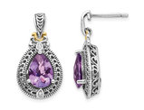 3.06 Carat (ctw) Amethyst Drop Dangle Earrings in Sterling Silver