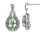 3.06 Carat (ctw) Green Quartz Drop Earrings in Sterling Silver