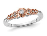 Sterling Silver Heart Promise Ring with Diamonds