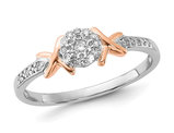 1/10 Carat (ctw) Diamond Cluster Ring in Sterling Silver