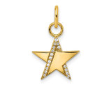 14K Yellow Gold Star Charm Pendant with Accent Diamonds (No CHAIN)