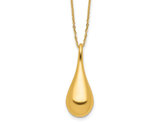 14K Yellow Gold Drop Pendant Necklace with Chain