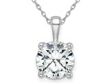3.00 Carat (ctw E-F, VS) Lab-Grown Diamond Solitaire Pendant Necklace in 14K White Gold with Chain